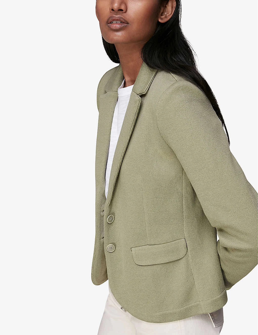 Whistles Slim-fit Cotton-jersey Jacket 4 Whistles Slim-fit Cotton-jersey Jacket - Image 4