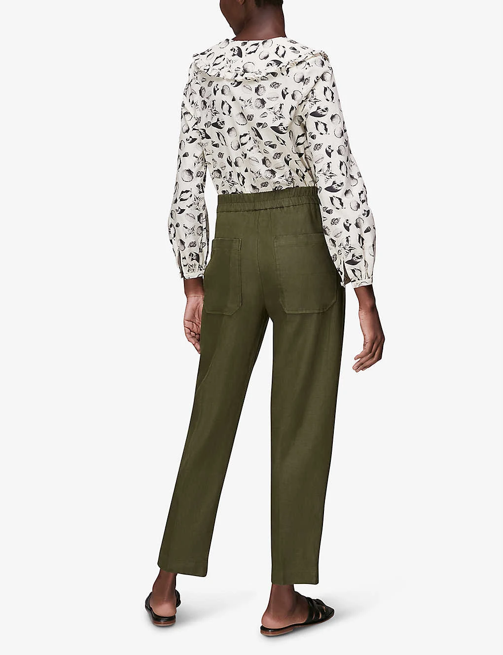 Whistles Barrel-leg Loose-fit Linen Trousers 3 Whistles Barrel-leg Loose-fit Linen Trousers - Image 3