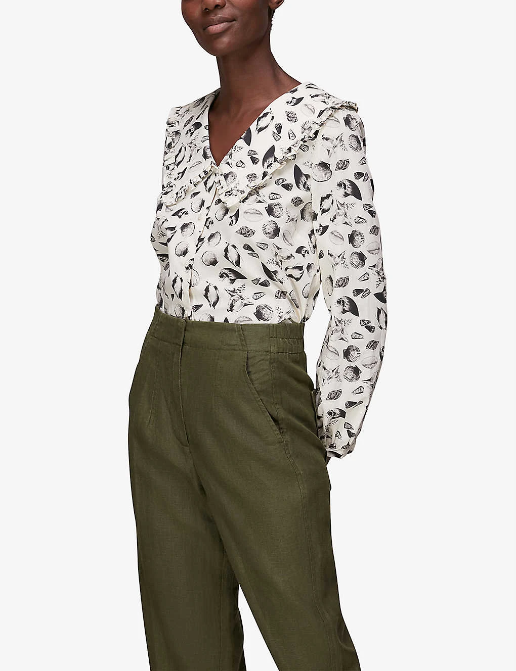 Whistles Barrel-leg Loose-fit Linen Trousers 5 Whistles Barrel-leg Loose-fit Linen Trousers - Image 5