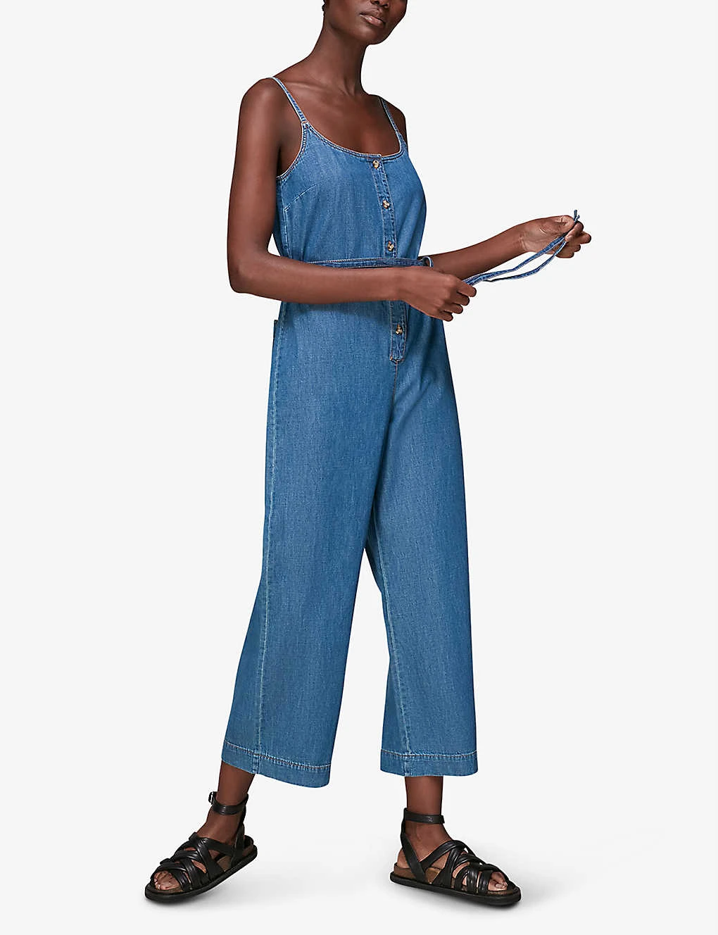 Whistles Strappy Tie-waist Denim Jumpsuit 2 Whistles Strappy Tie-waist Denim Jumpsuit - Image 2