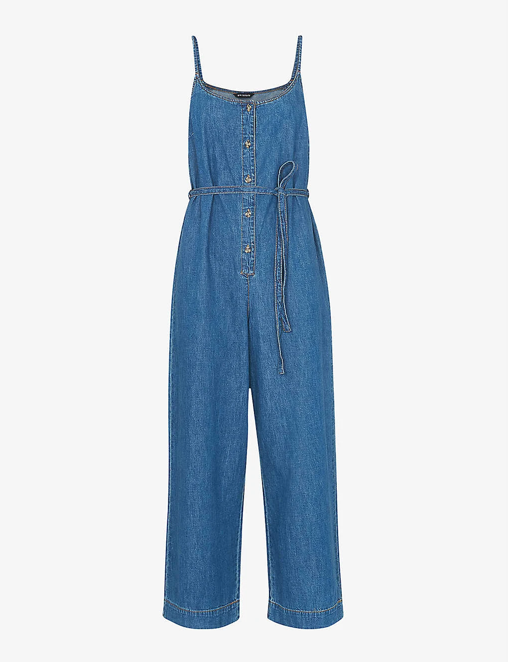 Whistles Strappy Tie-waist Denim Jumpsuit 1 Whistles Strappy Tie-waist Denim Jumpsuit
