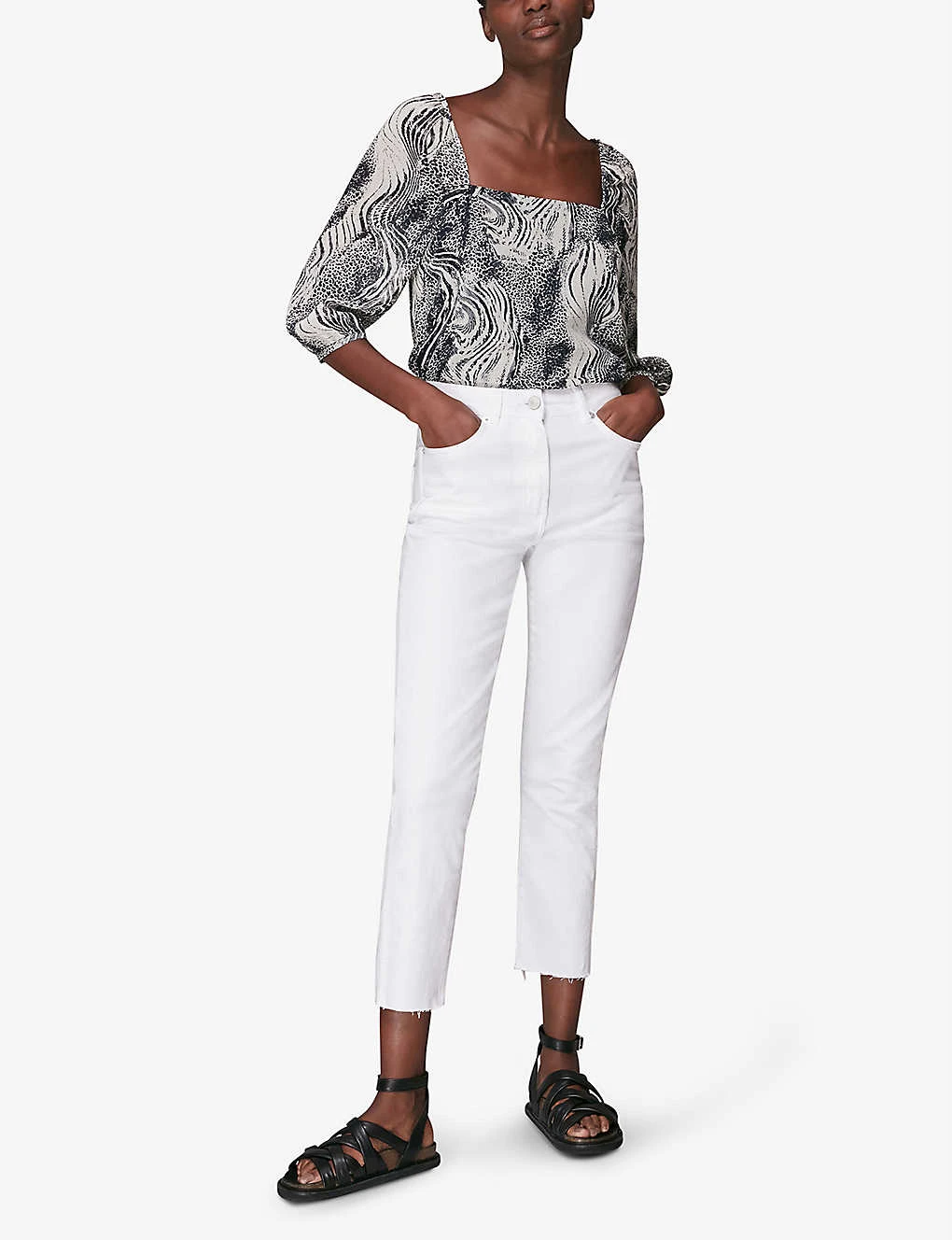 Whistles Blanche Tiger-print Woven Top 2 Whistles Blanche Tiger-print Woven Top - Image 2