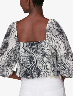 Whistles Blanche Tiger-print Woven Top 6 Whistles Blanche Tiger-print Woven Top -The Fashion Shop R03811936 MULTICOLOURED ALT02