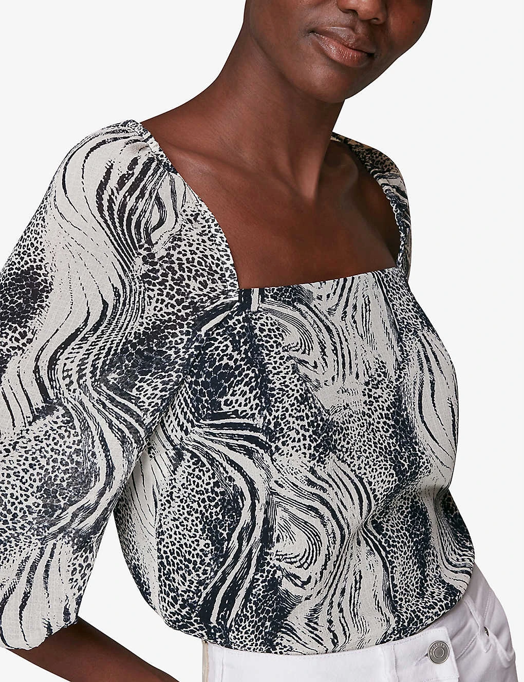 Whistles Blanche Tiger-print Woven Top 4 Whistles Blanche Tiger-print Woven Top - Image 4