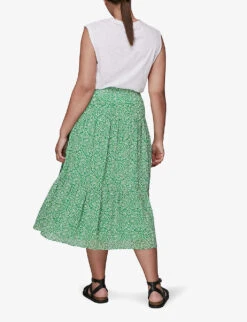 Whistles Indo Floral-print Woven Midi Skirt 7 Whistles Indo Floral-print Woven Midi Skirt -The Fashion Shop R03814832 MULTICOLOURED ALT02