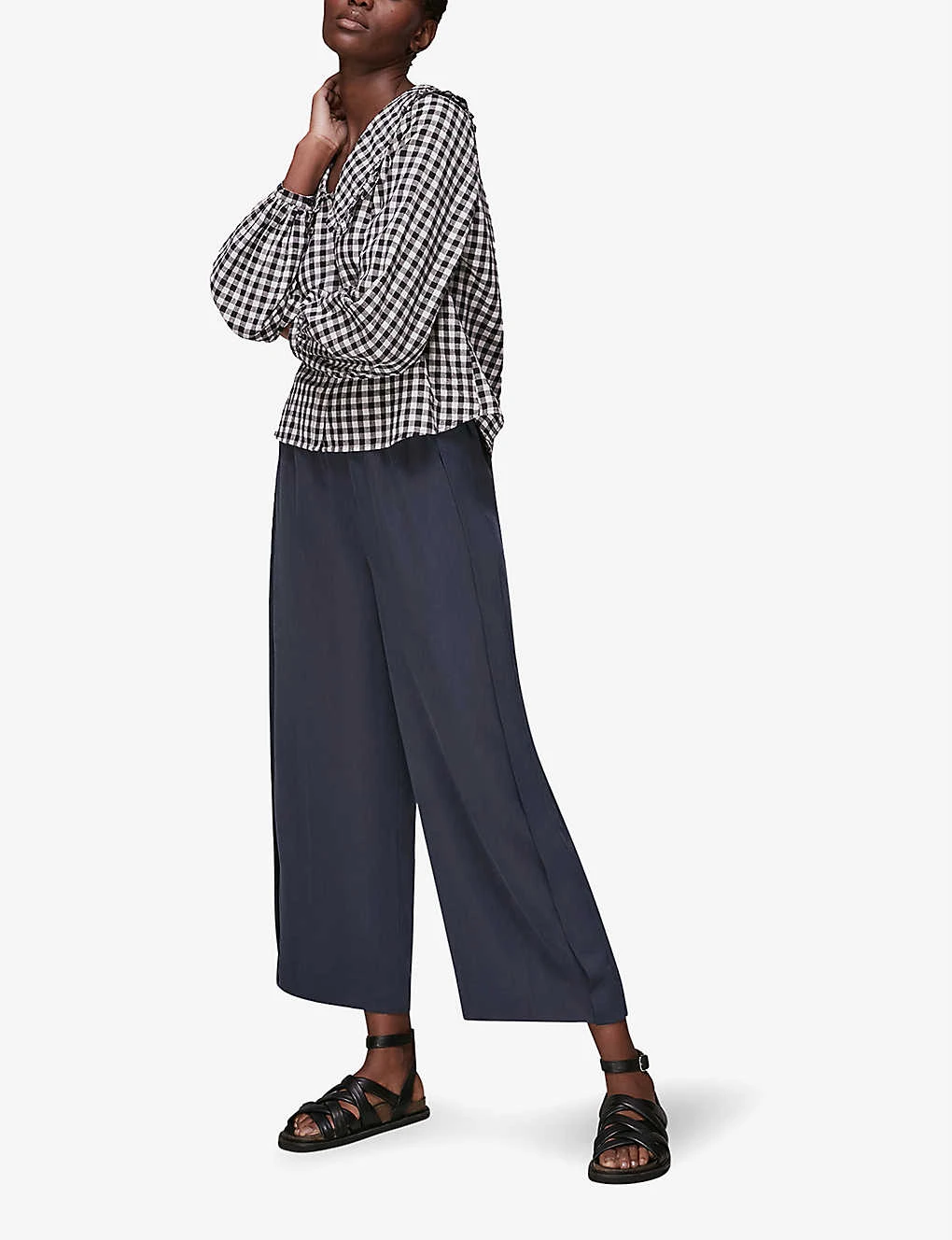 Whistles Wide-leg High-rise Crepe Trousers 2 Whistles Wide-leg High-rise Crepe Trousers - Image 2