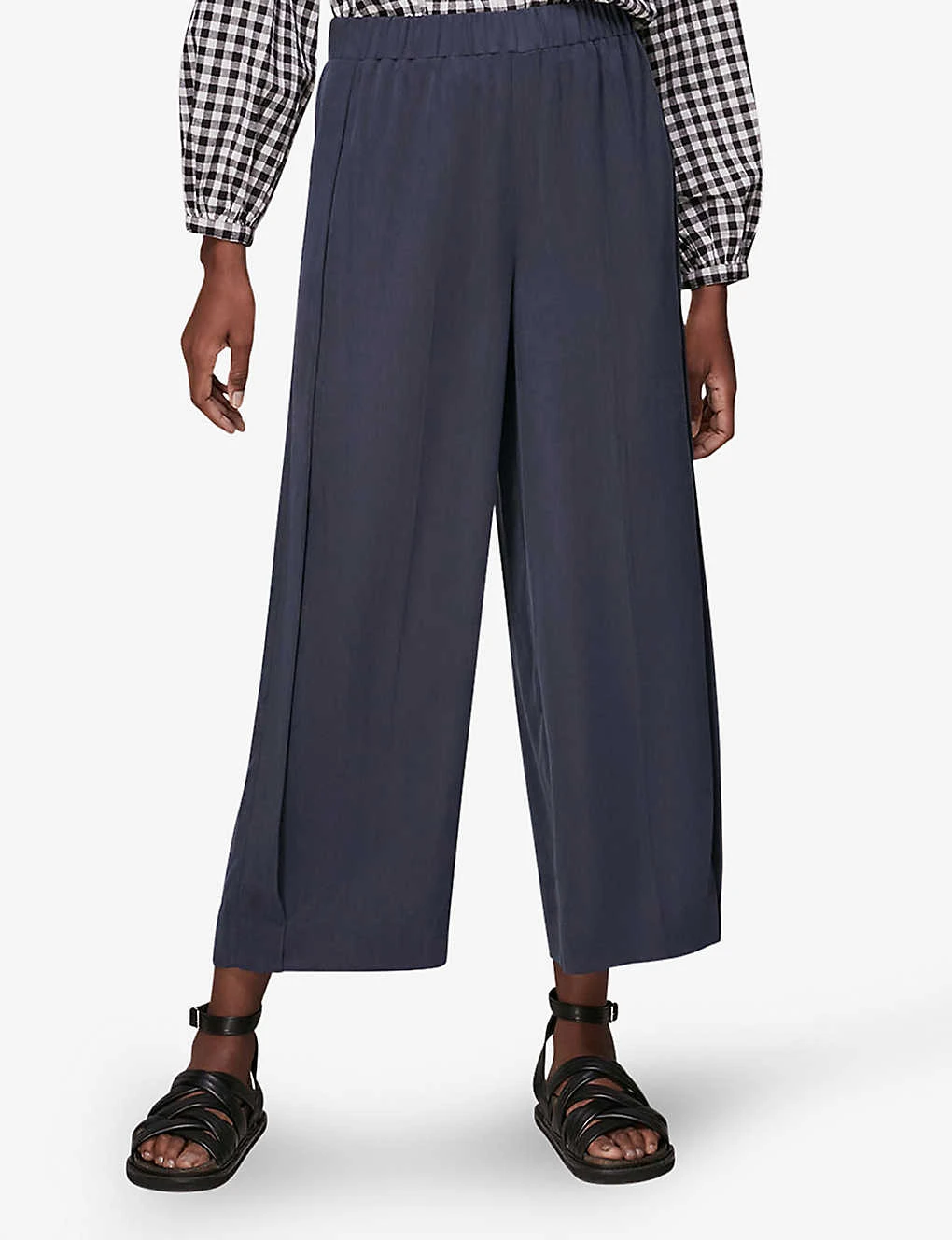 Whistles Wide-leg High-rise Crepe Trousers 4 Whistles Wide-leg High-rise Crepe Trousers - Image 4