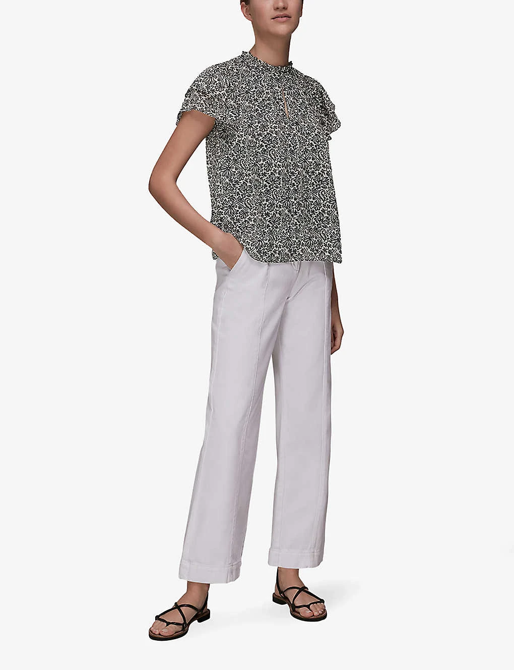 Whistles Floral-print Key-hole Woven Top 2 Whistles Floral-print Key-hole Woven Top - Image 2