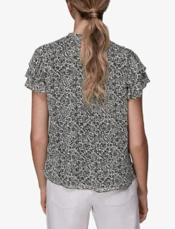 Whistles Floral-print Key-hole Woven Top 9 Whistles Floral-print Key-hole Woven Top -The Fashion Shop R03816786 BLACKMULTI ALT02