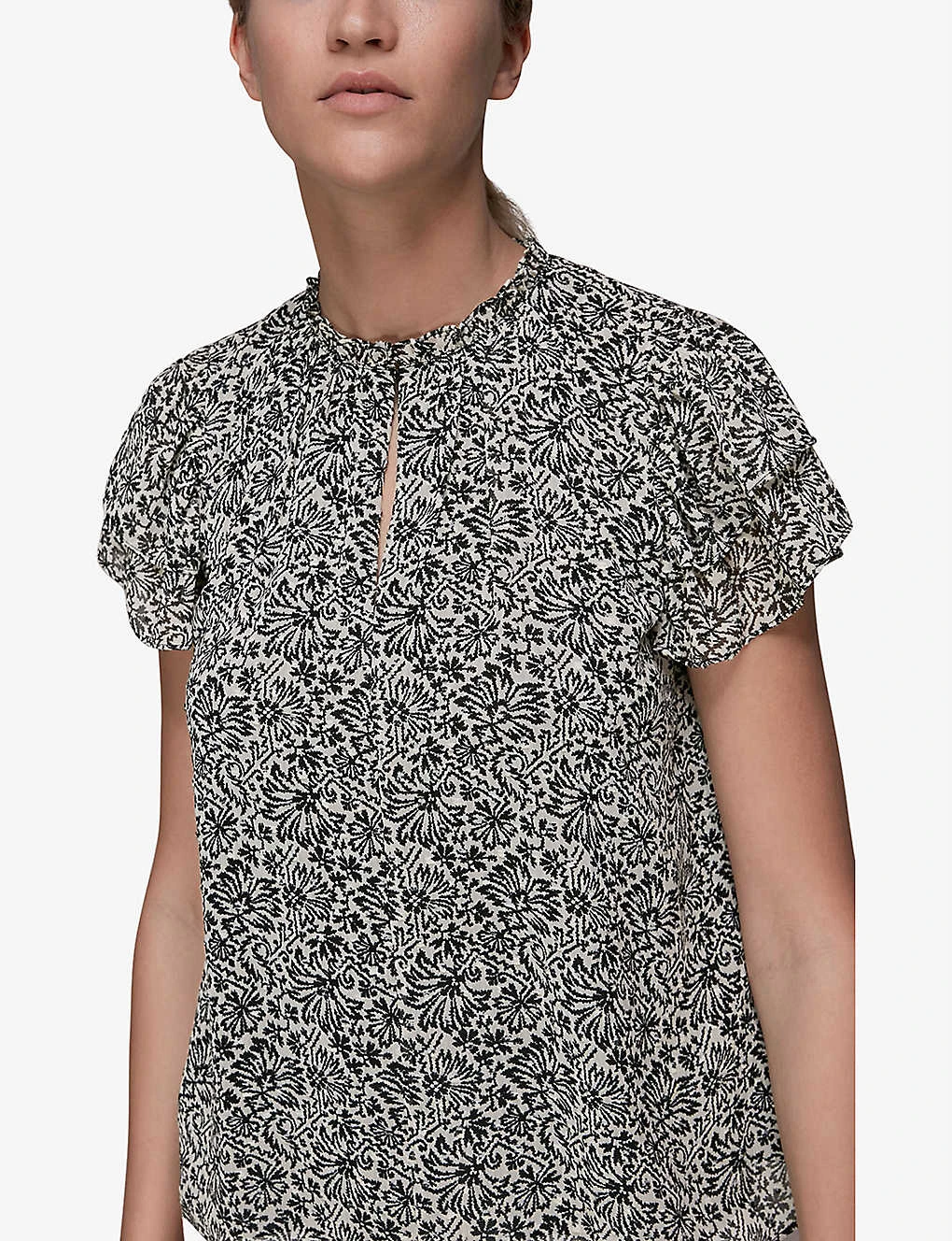 Whistles Floral-print Key-hole Woven Top 4 Whistles Floral-print Key-hole Woven Top - Image 4