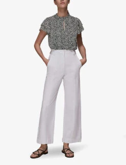 Whistles Floral-print Key-hole Woven Top 12 Whistles Floral-print Key-hole Woven Top -The Fashion Shop R03816786 BLACKMULTI ALT05