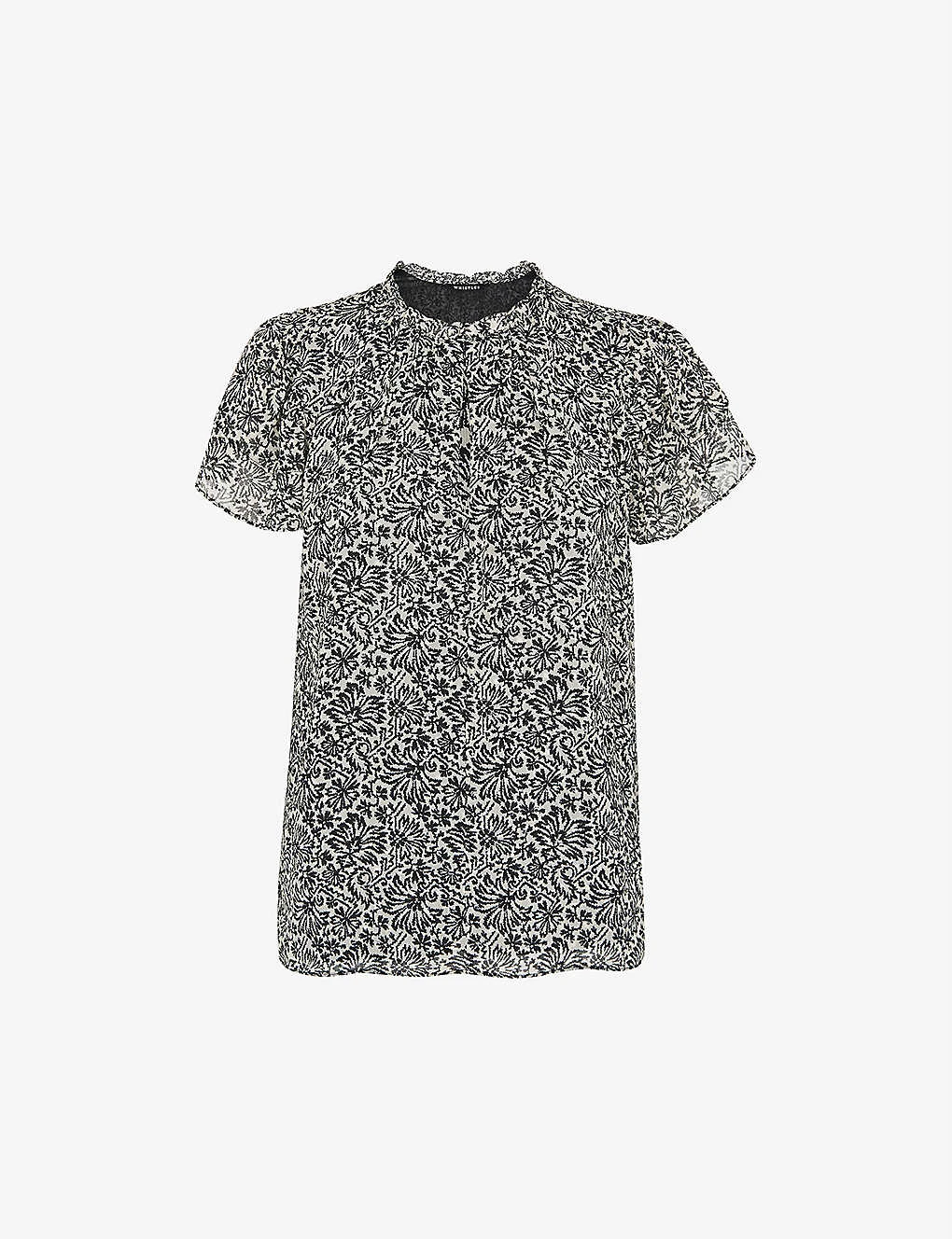 Whistles Floral-print Key-hole Woven Top 1 Whistles Floral-print Key-hole Woven Top