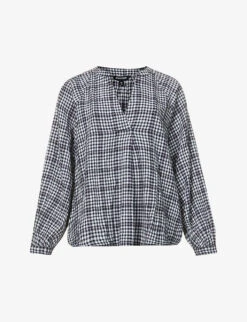 Whistles Tatum Check Oversized Top