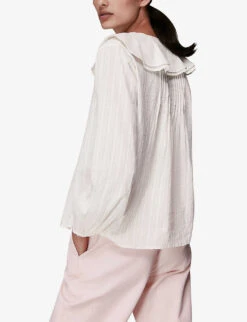 Whistles Darcie Oversized-collar Cotton Top 7 Whistles Darcie Oversized-collar Cotton Top -The Fashion Shop R03817410 CREAM ALT02