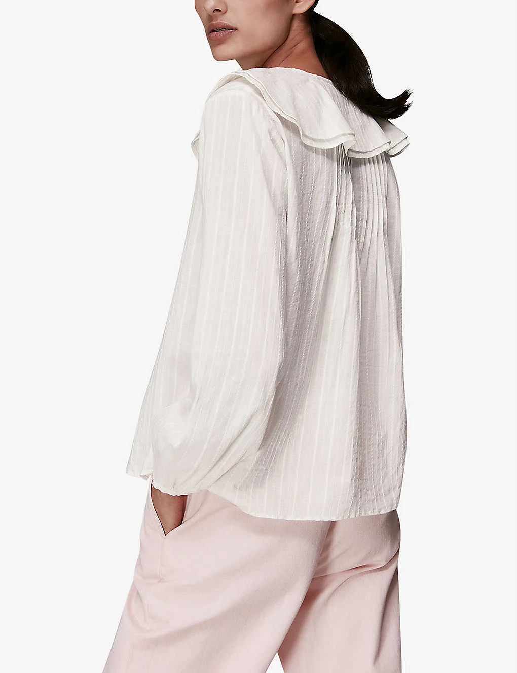 Whistles Darcie Oversized-collar Cotton Top 3 Whistles Darcie Oversized-collar Cotton Top - Image 3