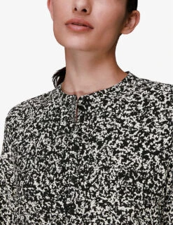 Whistles Piper Abstract-print Woven Mini Dress 9 Whistles Piper Abstract-print Woven Mini Dress -The Fashion Shop R03820748 BLACK ALT04