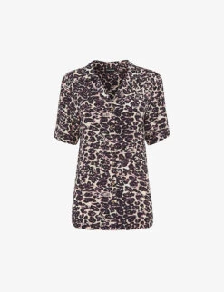 Whistles Leopard-print Relaxed-fit Woven Shirt