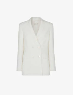Whistles Annie Double-breasted Woven Wedding Blazer