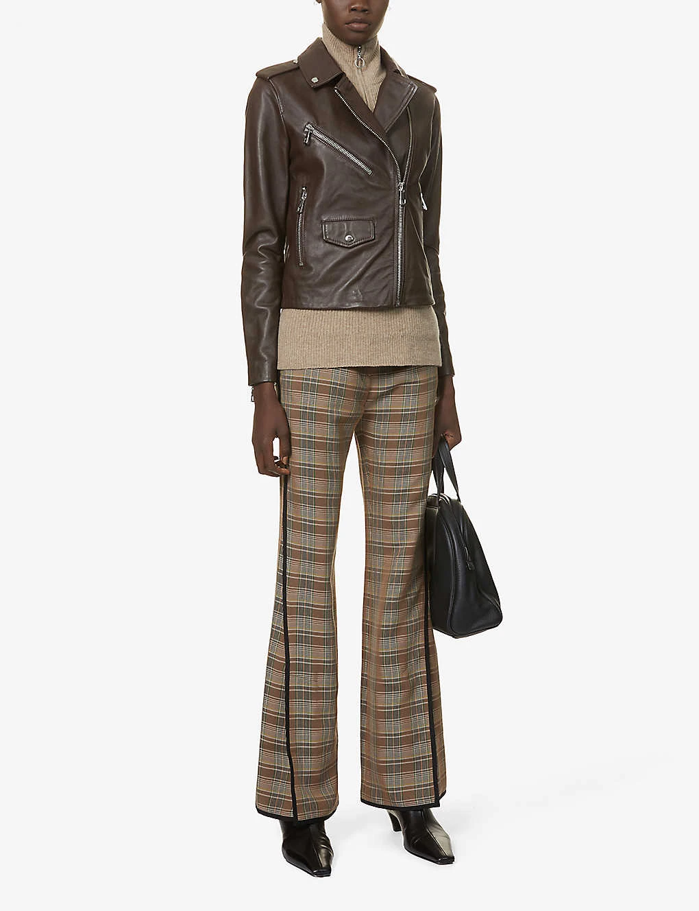 Whistles Agnes Zip-through Leather Biker Jacket 2 Whistles Agnes Zip-through Leather Biker Jacket - Image 2