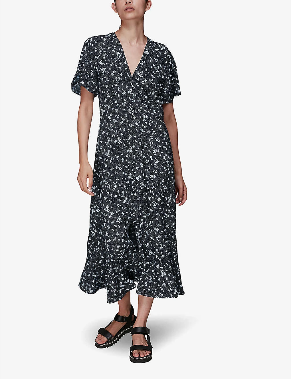 Whistles Daisy Graphic-print Woven Midi Dress 2 Whistles Daisy Graphic-print Woven Midi Dress - Image 2