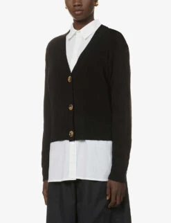 Whistles V-neck Cashmere Cardigan 7 Whistles V-neck Cashmere Cardigan -The Fashion Shop R03827348 BLACK ALT02