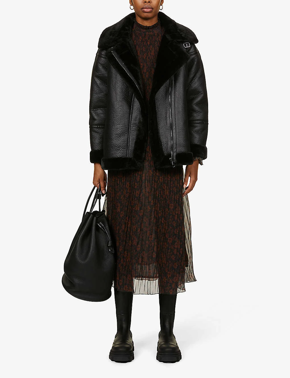 Whistles Lauren Faux-fur Biker Jacket 2 Whistles Lauren Faux-fur Biker Jacket - Image 2