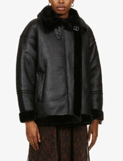 Whistles Lauren Faux-fur Biker Jacket 7 Whistles Lauren Faux-fur Biker Jacket -The Fashion Shop R03827766 BLACK ALT02