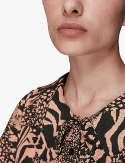 Whistles Maggie Animal-print Woven Top -The Fashion Shop R03827768 MULTICOLOURED ALT04