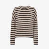 Whistles Striped Ribbed Knitted Crewneck Jumper