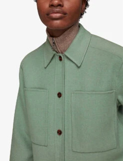Whistles Long-sleeve Spread-collar Wool-blend Overshirt 9 Whistles Long-sleeve Spread-collar Wool-blend Overshirt -The Fashion Shop R03828706 PALEGREEN ALT04