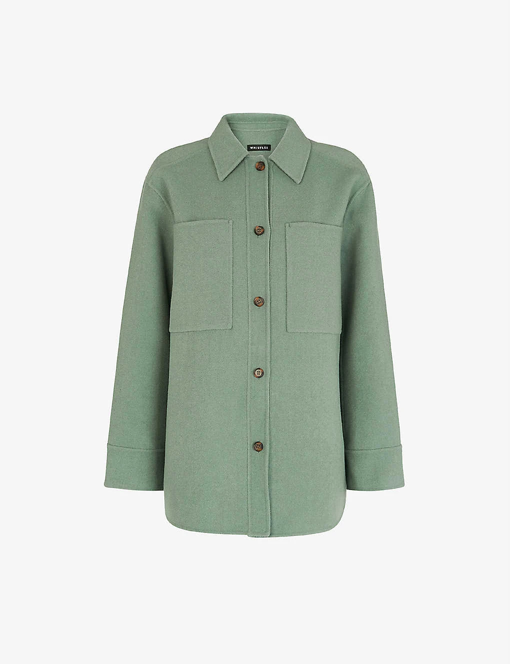Whistles Long-sleeve Spread-collar Wool-blend Overshirt 1 Whistles Long-sleeve Spread-collar Wool-blend Overshirt