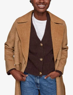 Whistles Yasmin Double-faced Wool-blend Coat 9 Whistles Yasmin Double-faced Wool-blend Coat -The Fashion Shop R03829292 TAN ALT04