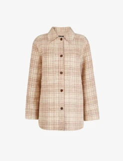 Whistles Classic Checked Wool-blend Overshirt