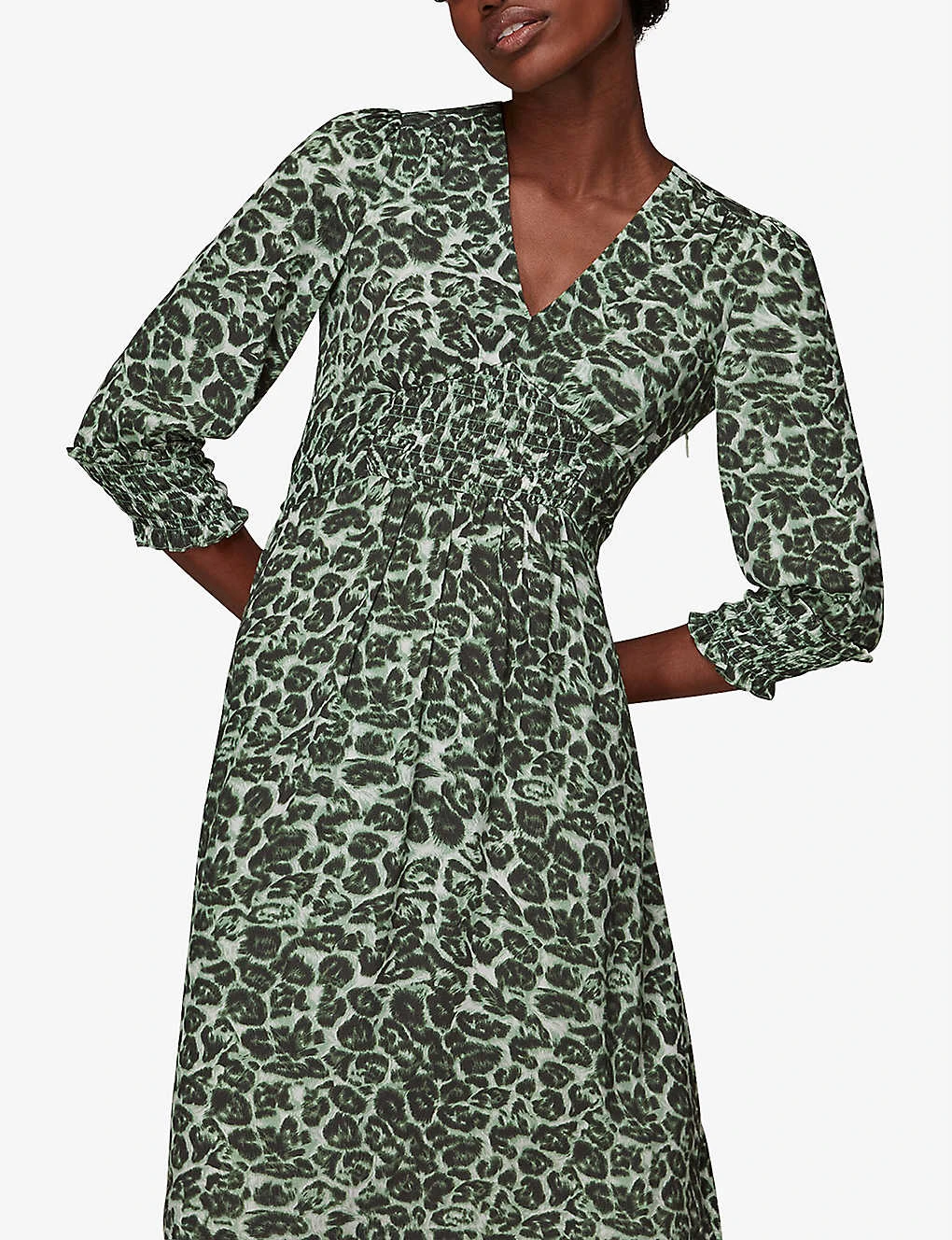 Whistles Clouded Leopard Leopard-print Woven Midi Dress 3 Whistles Clouded Leopard Leopard-print Woven Midi Dress - Image 3