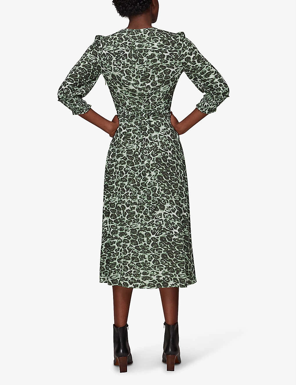 Whistles Clouded Leopard Leopard-print Woven Midi Dress 4 Whistles Clouded Leopard Leopard-print Woven Midi Dress - Image 4