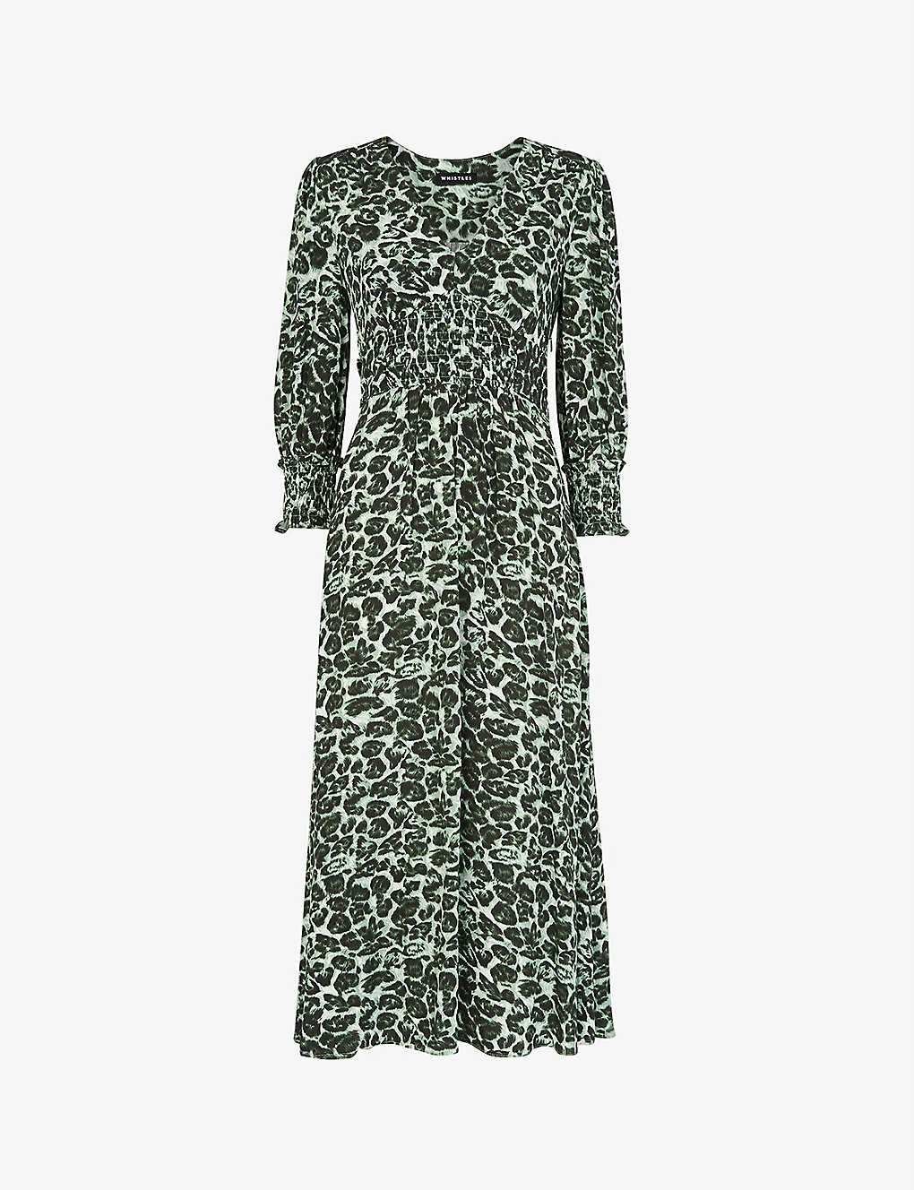 Whistles Clouded Leopard Leopard-print Woven Midi Dress 1 Whistles Clouded Leopard Leopard-print Woven Midi Dress