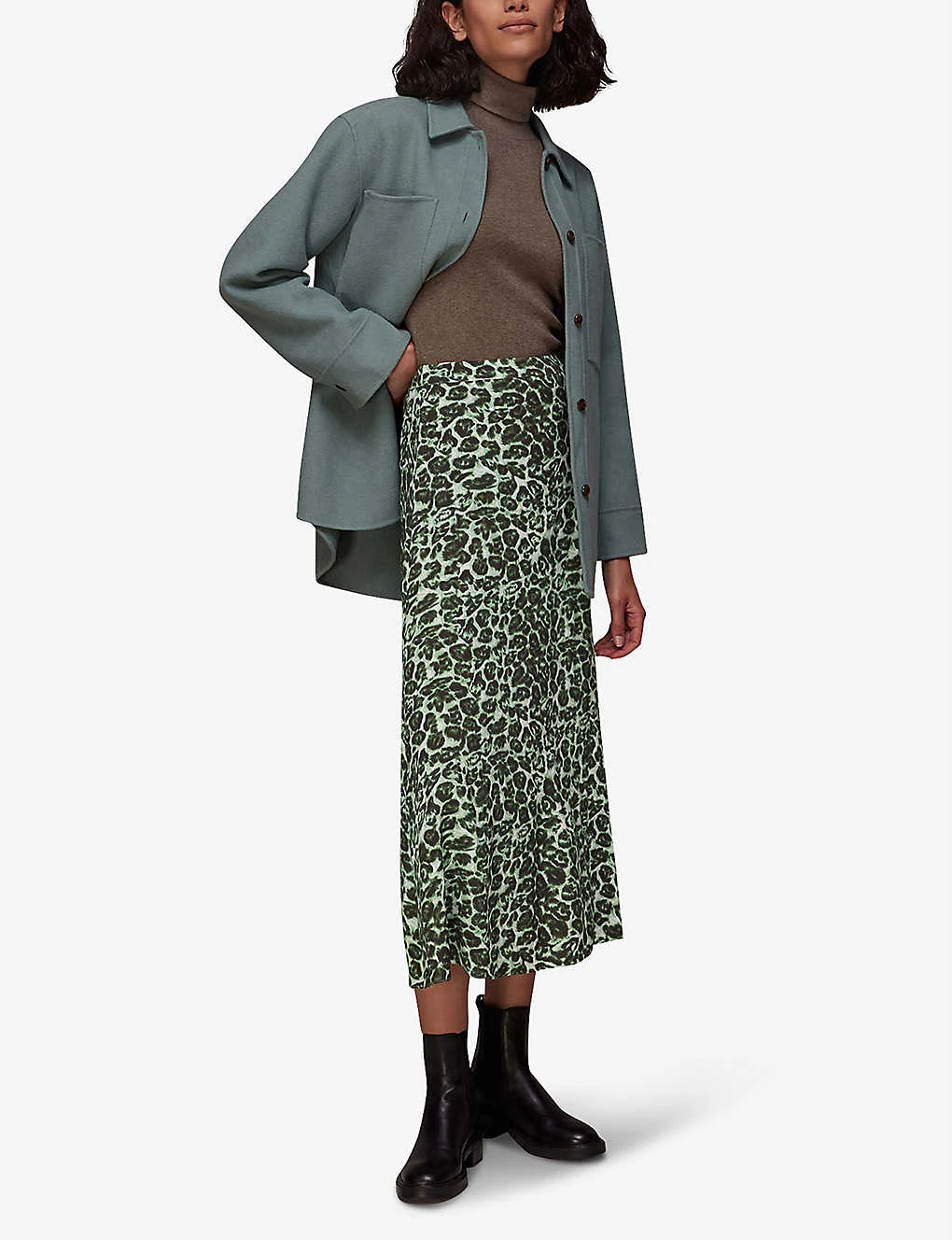 Whistles Clouded Leopard Woven Midi Skirt 2 Whistles Clouded Leopard Woven Midi Skirt - Image 2