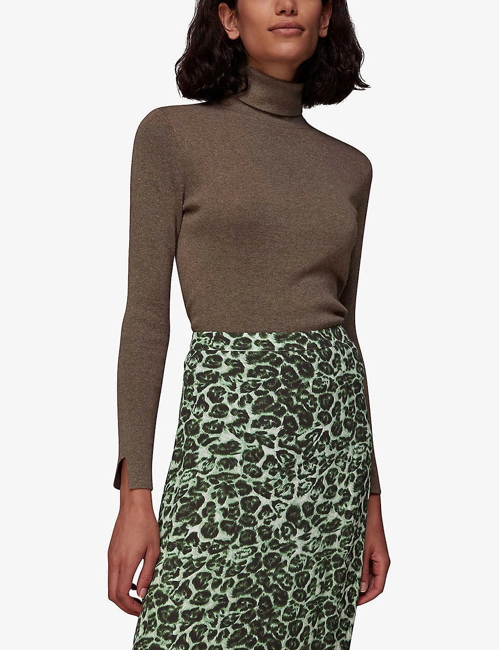 Whistles Clouded Leopard Woven Midi Skirt 3 Whistles Clouded Leopard Woven Midi Skirt - Image 3