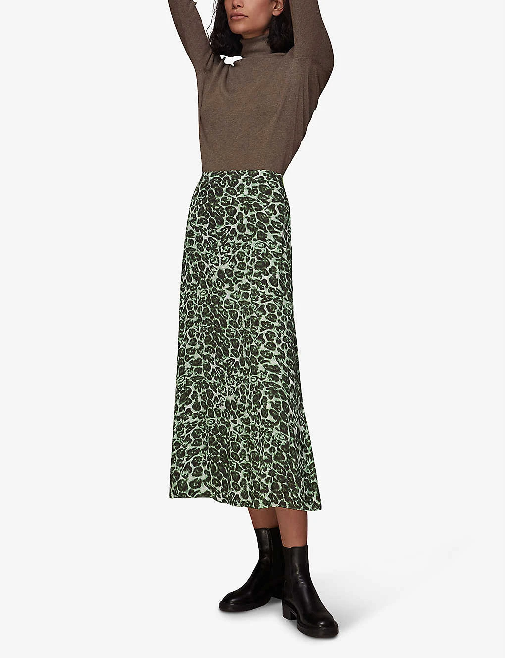 Whistles Clouded Leopard Woven Midi Skirt 5 Whistles Clouded Leopard Woven Midi Skirt - Image 5