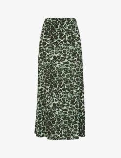 Whistles Clouded Leopard Woven Midi Skirt