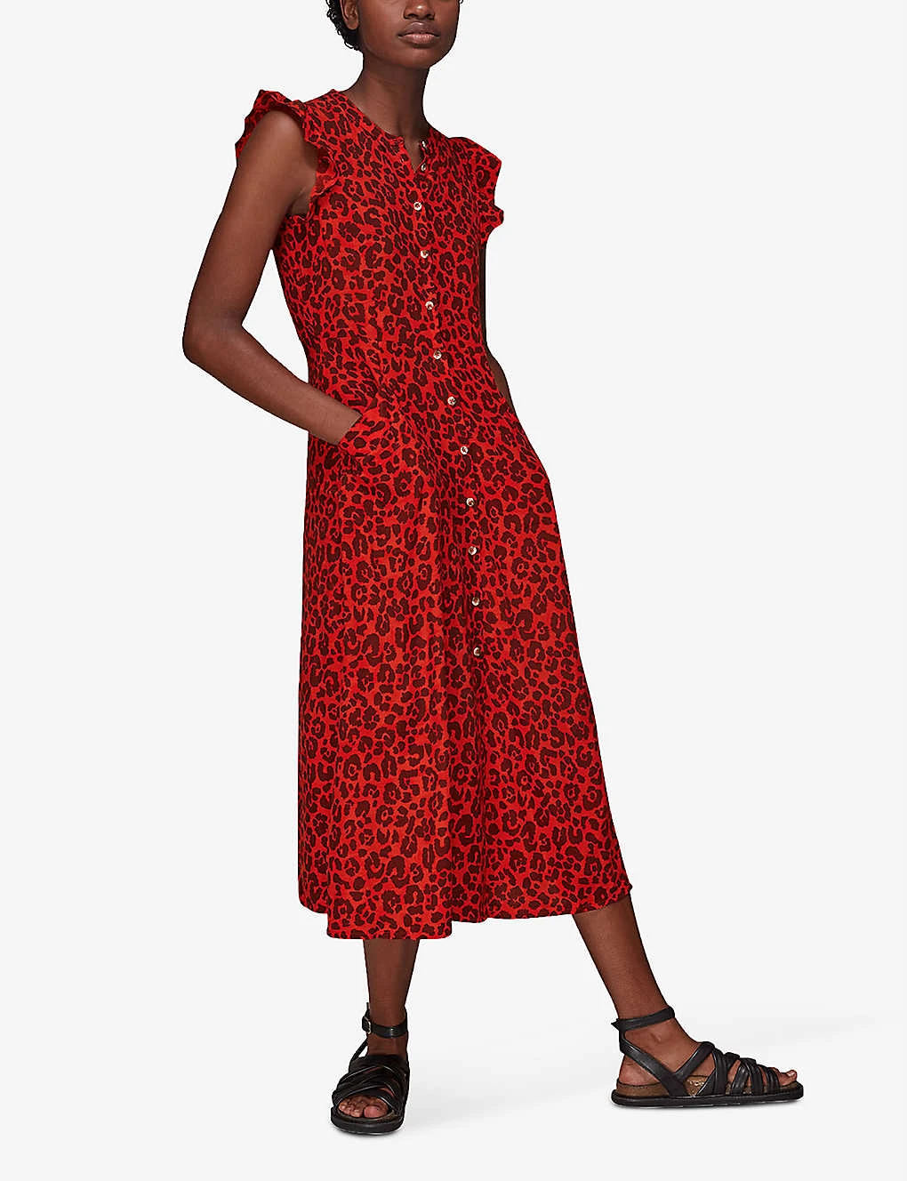 Whistles Animal-print Woven Midi Dress 2 Whistles Animal-print Woven Midi Dress - Image 2
