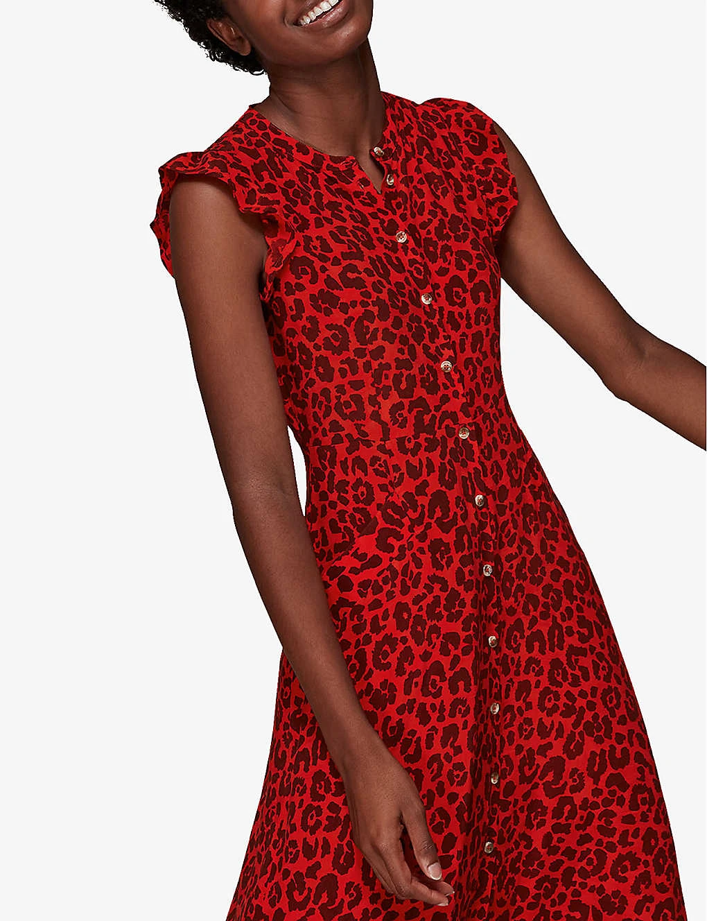 Whistles Animal-print Woven Midi Dress 3 Whistles Animal-print Woven Midi Dress - Image 3
