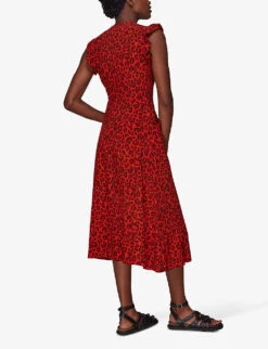 Whistles Animal-print Woven Midi Dress 8 Whistles Animal-print Woven Midi Dress -The Fashion Shop R03831835 MULTICOLOURED ALT03