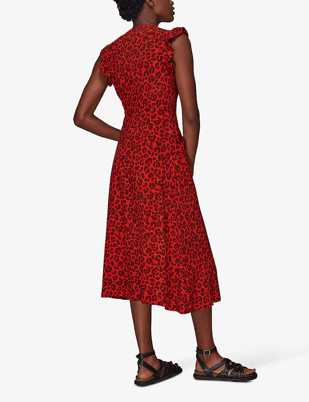 Whistles Animal-print Woven Midi Dress 4 Whistles Animal-print Woven Midi Dress - Image 4