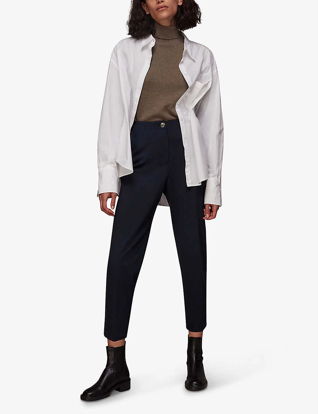 Whistles Lila Tapered-leg High-rise Woven Trousers 2 Whistles Lila Tapered-leg High-rise Woven Trousers - Image 2