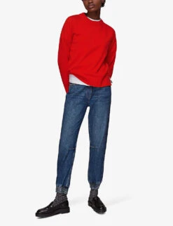 Whistles Round-neck Cashmere Jumper 8 Whistles Round-neck Cashmere Jumper -The Fashion Shop R03833330 RED ALT02