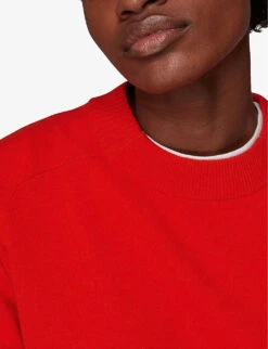Whistles Round-neck Cashmere Jumper 10 Whistles Round-neck Cashmere Jumper -The Fashion Shop R03833330 RED ALT04