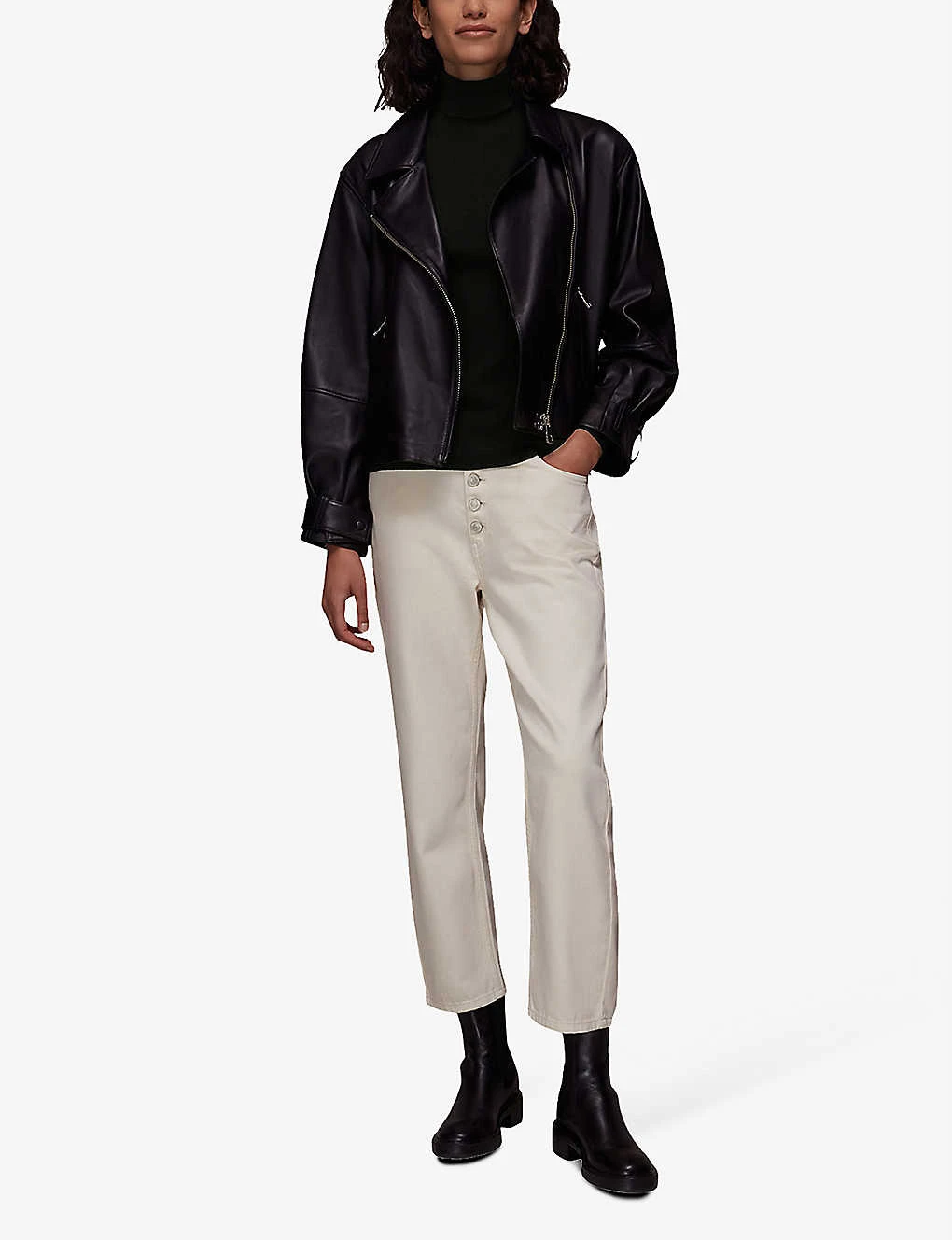 Whistles Maja High-neck Cotton-blend Jumper 2 Whistles Maja High-neck Cotton-blend Jumper - Image 2