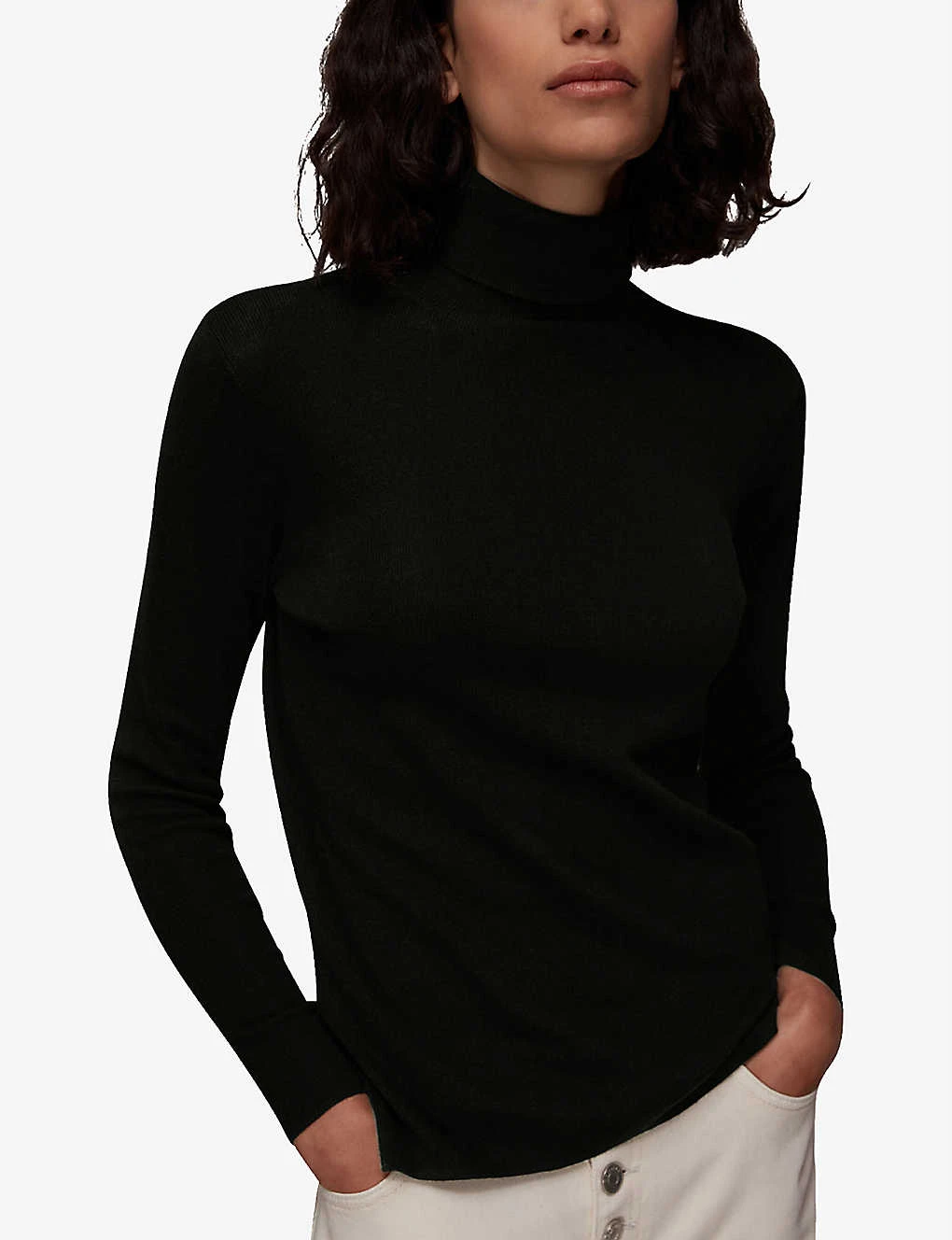 Whistles Maja High-neck Cotton-blend Jumper 3 Whistles Maja High-neck Cotton-blend Jumper - Image 3