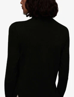 Whistles Maja High-neck Cotton-blend Jumper 8 Whistles Maja High-neck Cotton-blend Jumper -The Fashion Shop R03834993 BLACK ALT03